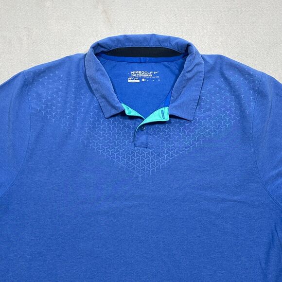 Nike Golf Tour Performance Polo Men XL Blue‎ Dri-FIT Short Sleeve Ventilated - Picture 2 of 12